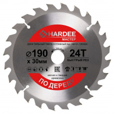 Диск пильный по дереву (190x30/20 мм, 24 зуба) HARDEE HM101-1903024
