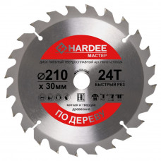 Диск пильный по дереву (210x30 мм, 24 зуба) HARDEE HM101-2103024