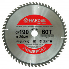 Диск пильный универсальный (190x20 мм, 60 зубьев) HARDEE HM102-1902060