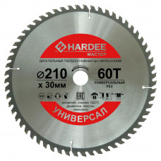 Диск пильный универсальный (210x30 мм, 60 зубьев) HARDEE HM102-2103060