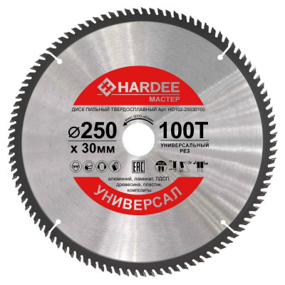 Диск пильный универсальный (250x30 мм, 100 зубьев) HARDEE HM102-25030100