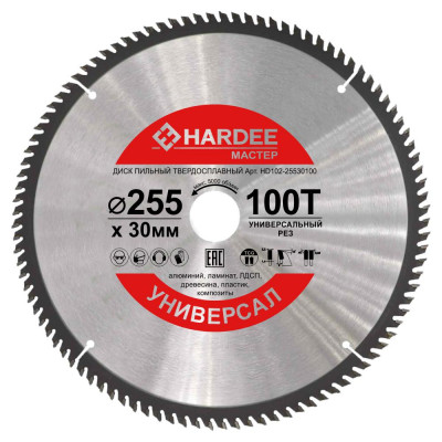 Диск пильный универсальный (255x30 мм, 100 зубьев) HARDEE HM102-25530100