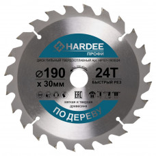 Диск пильный по дереву (190x30 мм, 24 зуба) HARDEE HP101-1903024