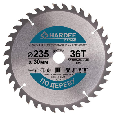 Диск пильный по дереву (235x30 мм, 36 зубьев) HARDEE HP101-2353036