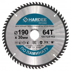 Диск пильный по ламинату (190x30 мм, 64 зуба) HARDEE HP103-1903064