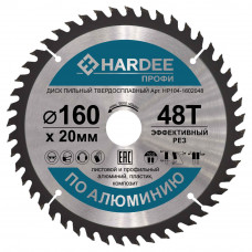 Диск пильный по алюминию (160x20 мм, 48 зубьев) HARDEE HP104-1602048