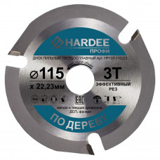 Диск пильный по дереву для УШМ (115x22,23 мм, 3 зуба) HARDEE HP107-115223