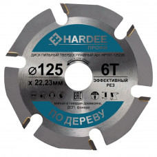 Диск пильный по дереву для УШМ (125x22,23 мм, 6 зубьев) HARDEE HP107-125226