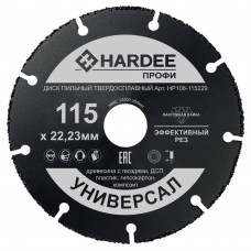 Диск пильный универсальный для УШМ (115x22,23 мм, 9 сегментов) HARDEE HP108-115229