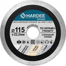 Диск алмазный сплошной тонкий по керамограниту (115x22,23 мм) HARDEE HP201-115228