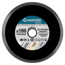 Диск алмазный сплошной тонкий по керамограниту (180x25,4 мм) HARDEE HP201-180258