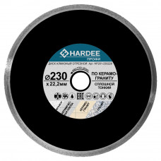 Диск алмазный сплошной тонкий по керамограниту (230x22,23 мм) HARDEE HP201-230228