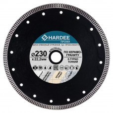 Диск алмазный X-турбо тонкий по керамограниту (230x22,23 мм) HARDEE HP204-2302210
