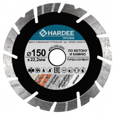 Диск алмазный турбо-сегментный по бетону и камню (150x22,23 мм) HARDEE HP208-1502212 Диск алмазный турбо-сегментный по бетону и камню (150x22,23 мм) HARDEE HP208-1502212