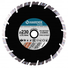 Диск алмазный турбо-сегментный по бетону и камню (230x25,4 мм) HARDEE HP208-2302512